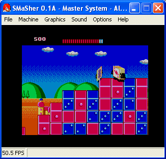 Alex Kidd running on SMASHER 0.1a